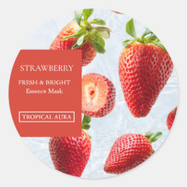 Adesivo Redondo Strawberry Facial Mask Label
