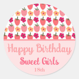 Adesivo Redondo Strawberry Fields Delight