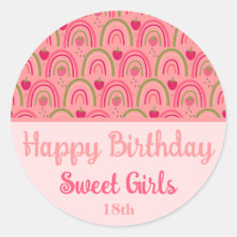 Adesivo Redondo Strawberry Fields Delight