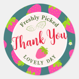 Adesivo Redondo Strawberry Green