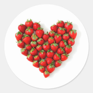 Adesivo Redondo Strawberry Heart