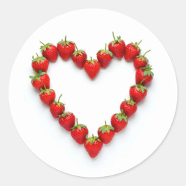 Adesivo Redondo Strawberry Heart