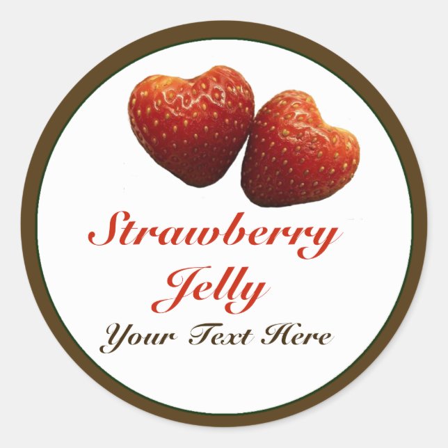 Adesivo Redondo Strawberry Hearts Jelly Sticker (Frente)