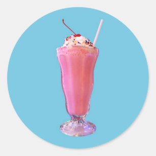 Adesivo Redondo Strawberry Milkshake