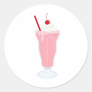 Adesivo Redondo Strawberry Milkshake