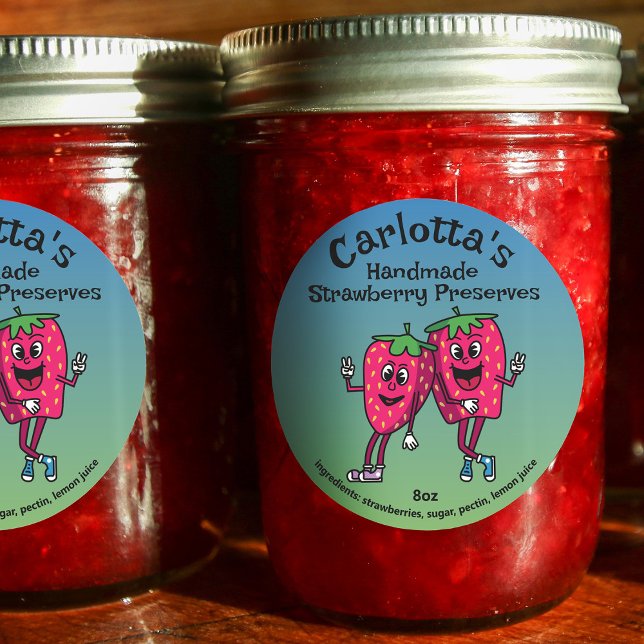 Adesivo Redondo Strawberry Pals Cartoon Enfiado e Mais (Criador carregado)