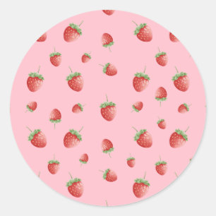 Adesivo Redondo Strawberry Pattern