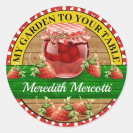 Adesivo Redondo Strawberry Preserve Classic Round Sticker