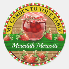 Adesivo Redondo Strawberry Preserve Classic Round Sticker