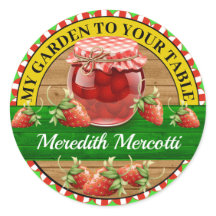 Strawberry Preserve Classic Round Sticker