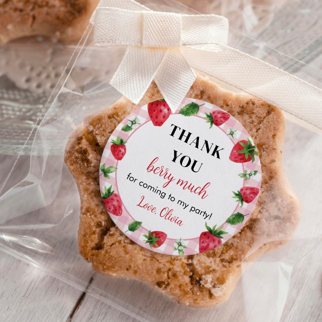 Adesivo Redondo Strawberry Sticker Labels Birthday Berry Sweet (Criador carregado)