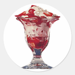 Adesivo Redondo Strawberry Sundae
