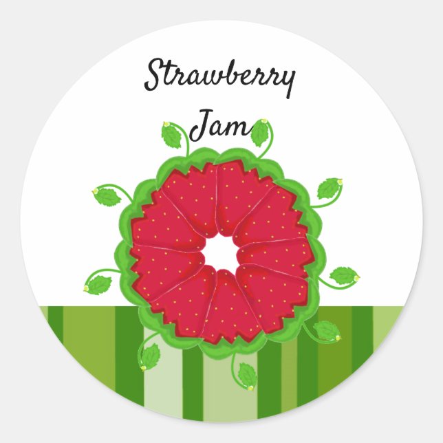 Adesivo Redondo Strawberry Swirl Jam Stickers (Frente)