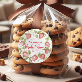 Adesivo Redondo Strawberry Woodland Baby Shower