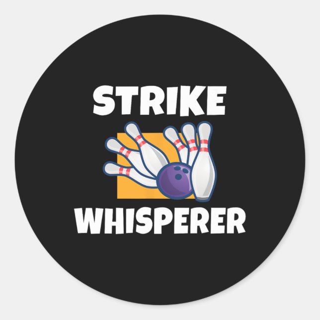 Adesivo Redondo Strike Whisperer Boliche Team Bowler (Frente)