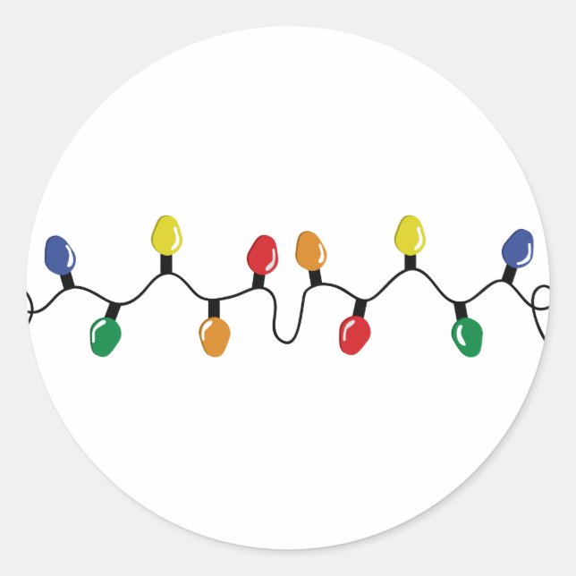 Adesivo Redondo String de luz de Natal (Frente)
