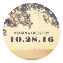 String Lights Tree Branches Rustic Wedes