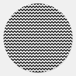 Adesivo Redondo Stripe Chevron Preto e Branco