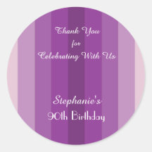Stripe Roxo Obrigado Sticker, Personalize