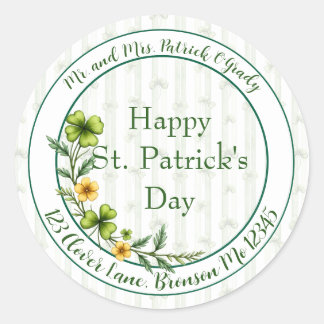 Adesivo Redondo Striped Clovers Envelope Seal