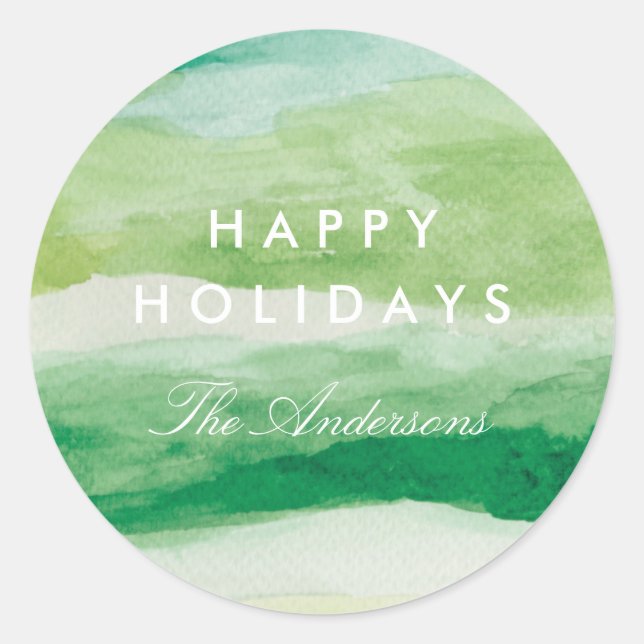 Adesivo Redondo Stripes de Aquarela (Frente)