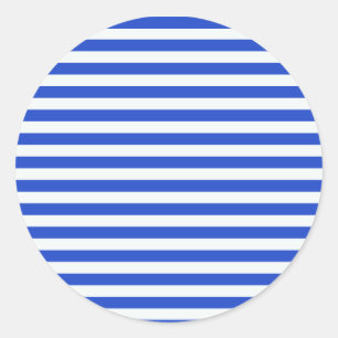 Adesivo Redondo Stripes de combinação azul real de Shirley Taylo