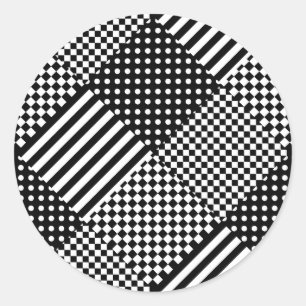 Adesivo Redondo Stripes Verificar Bolinhas Mistura de Design de de