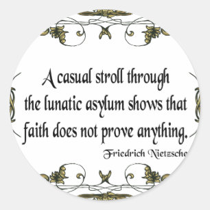 Adesivo Redondo Stroll ocasional das citações de Nietzsche com o