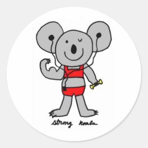 Adesivo Redondo Strong Koala Stickers