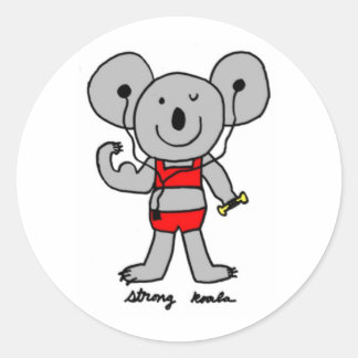 Adesivo Redondo Strong Koala Stickers
