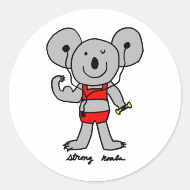 Adesivo Redondo Strong Koala Stickers (Frente)