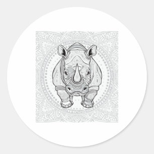 Adesivo Redondo Strong Rhino Sticker