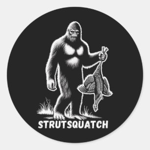Adesivo Redondo Strutsquatch Bigfoot Sasquatch Engraçado Juventude