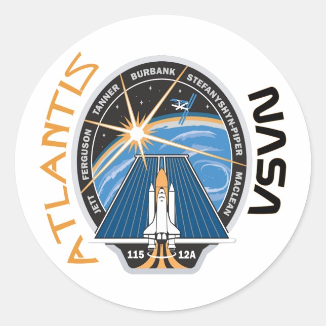 Adesivo Redondo STS 115 Atlantis (Frente)