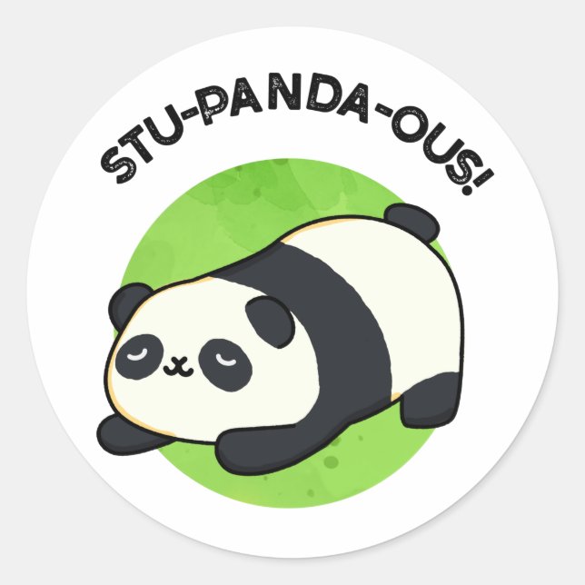 Adesivo Redondo Stu-panda Funny Panda Pun (Frente)