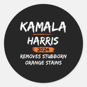 Adesivo Redondo Stubborn Orange Stain Kamala Harris-2024