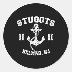 Adesivo Redondo Stugots Belmar Nj Âncora Distressed Sarcástico Bar