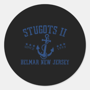 Adesivo Redondo Stugots Belmar Nj Corda Retro Sarcástico Divertido
