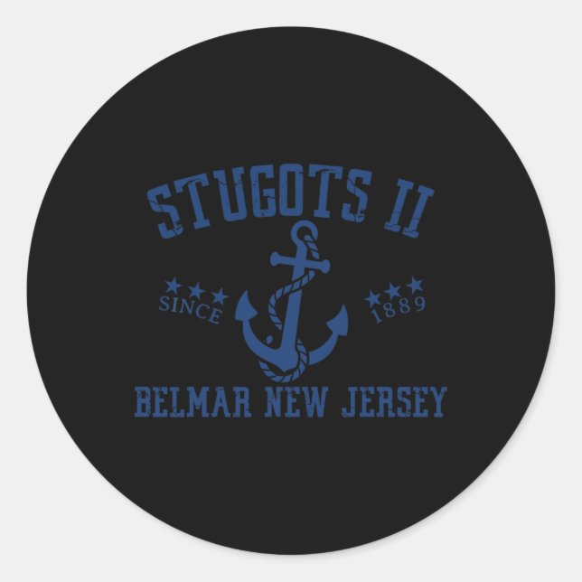 Adesivo Redondo Stugots Belmar Nj Rope Retro Sarcastic Funny Boati (Frente)