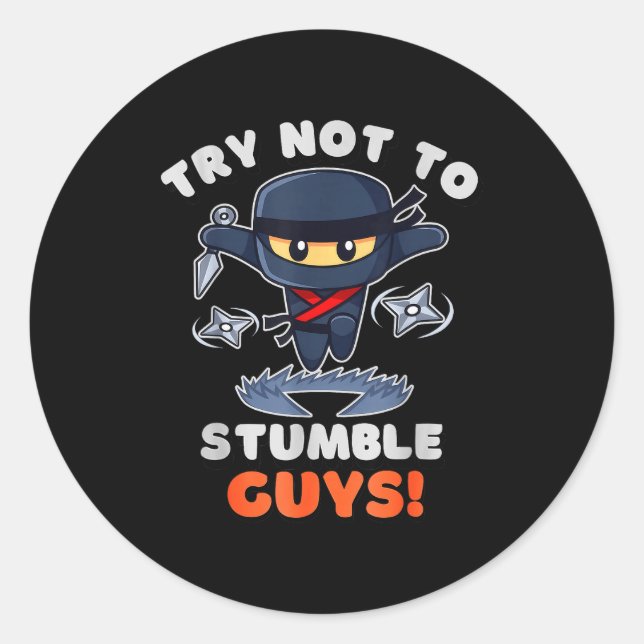 Adesivo Redondo Stumble Guys Ninjas Games Stumble Guys Tee Kids  (Frente)