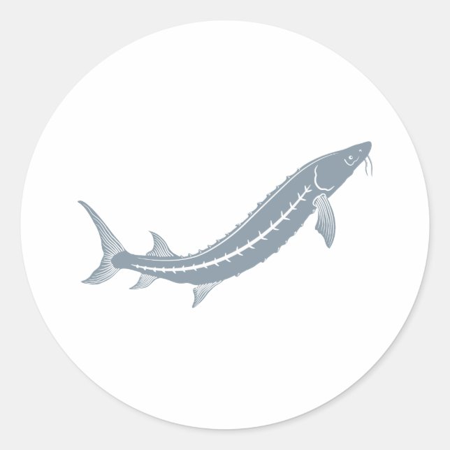 Adesivo Redondo Sturgeon Fish (Frente)