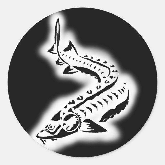Adesivo Redondo Sturgeon Tribal Glow (Frente)