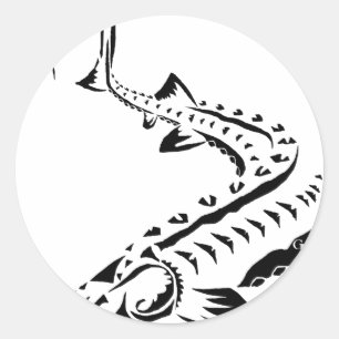 Adesivo Redondo Sturgeon Tribal - Nariz