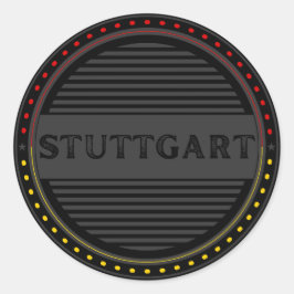 Adesivo Redondo Stuttgart City Pride Emblem – German Identity