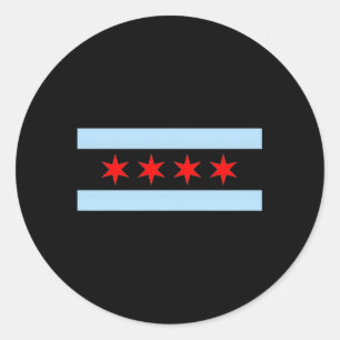 Adesivo Redondo Styley Chicago Flag Cinza Small