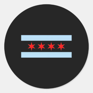 Adesivo Redondo Styley Chicago Flag Cinza Small