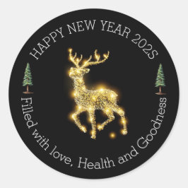 Adesivo Redondo Stylish New Year Greeting Sticker