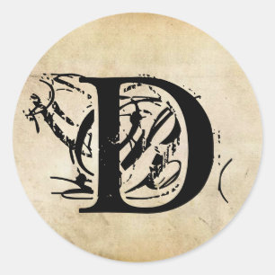 Adesivo Redondo Sua Carta. Monograma personalizado. sensação de vi