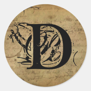 Adesivo Redondo Sua Carta. Monograma personalizado. sensação de vi