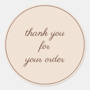 Adesivo Redondo Sua Empresa de Texto Personalizada Obrigado Terrac